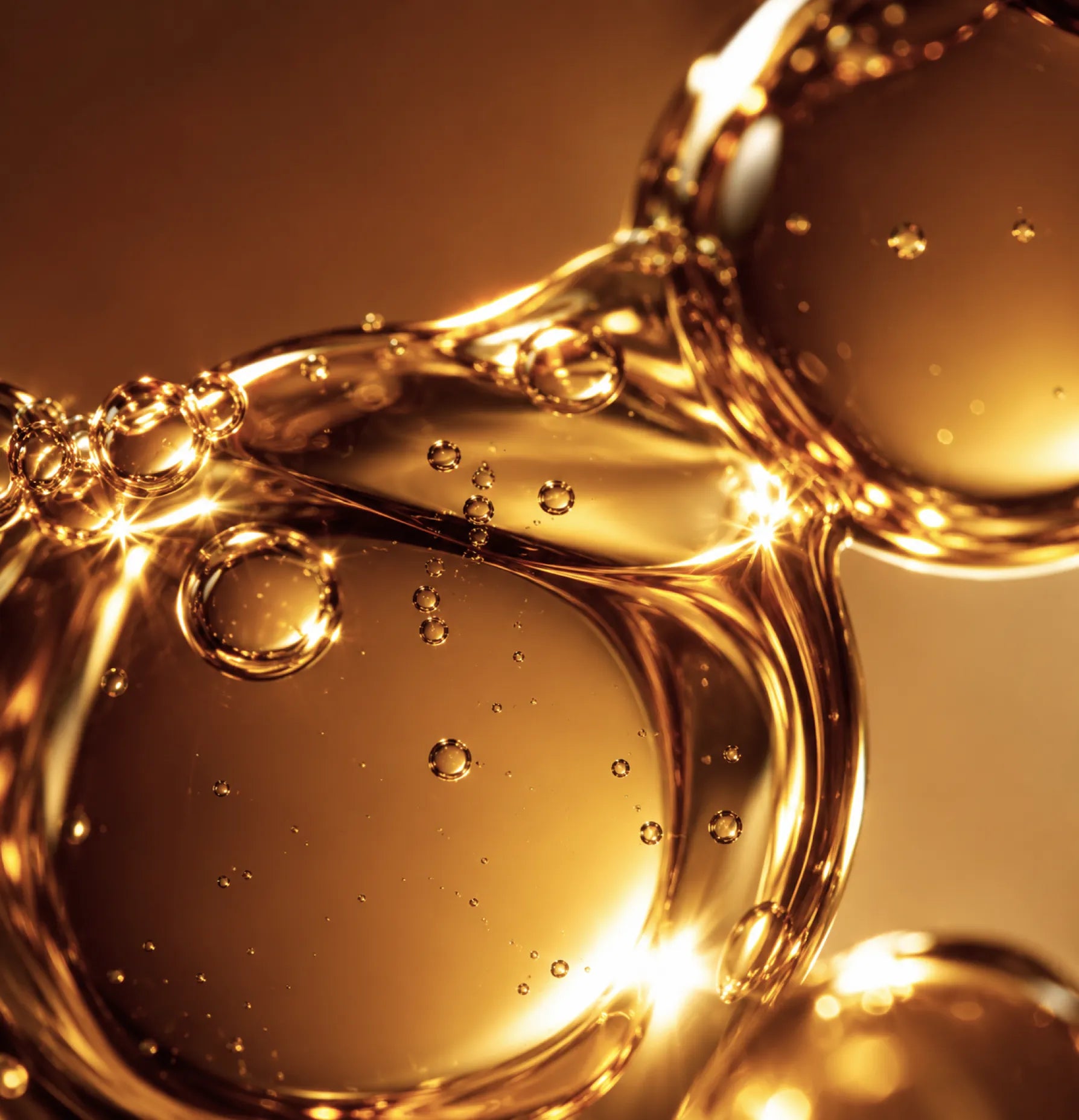 Abstract shot of Liquid bubbles closeup